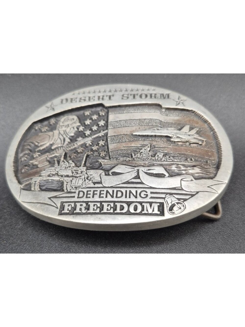 Desert Storm “Defending Freedom” Belt Buckle – Siskiyou Buckle Co.